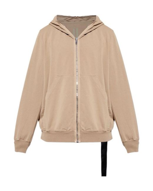 Rick Owens Natural Zip-Up Hoodie for men