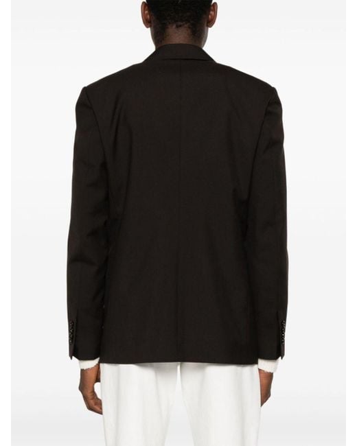 Lardini Black Double-Breasted Tailored Blazer for men