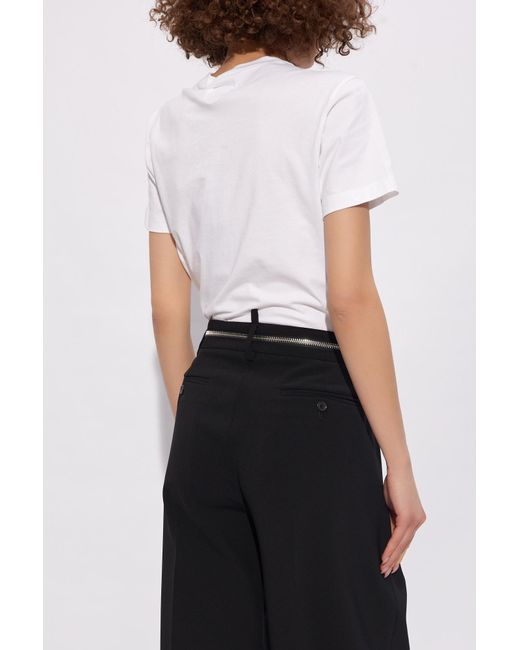DSquared² White Heart Tulle Detailed T-Shirt