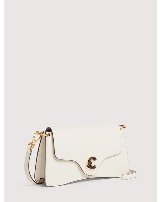 Coccinelle White C-Me Logo Plaque Small Crossbody Bag