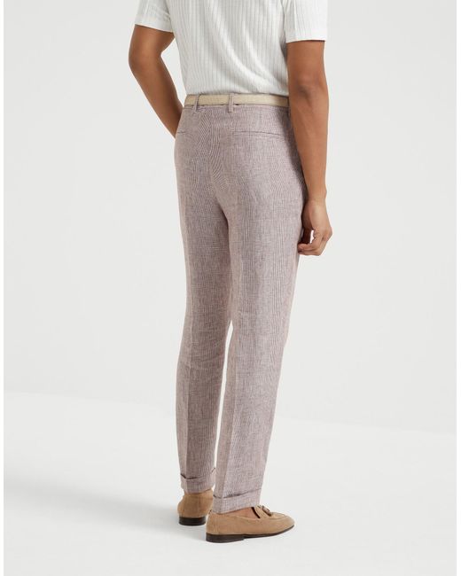 Brunello Cucinelli Natural Pleat Detailing Trousers for men