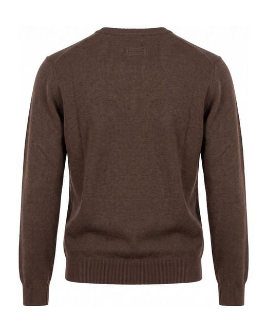 Drumohr Brown Crew-Neck Wool Sweater for men
