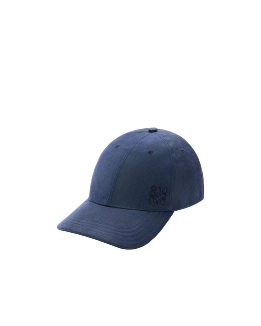 Loewe Men Navy Blue Canvas Reversibile Bucket Hat