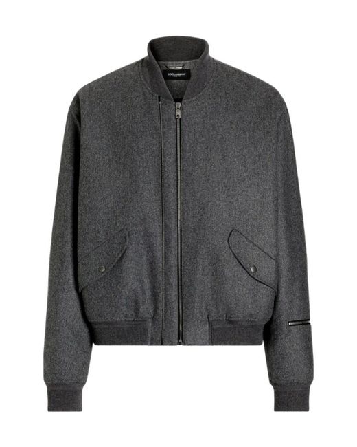Dolce & Gabbana Gray Long-Sleeve Casual Jacket for men