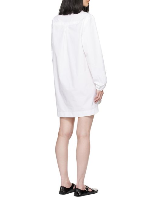 Alaïa White Chic Poplin Mini Shirt Dress For