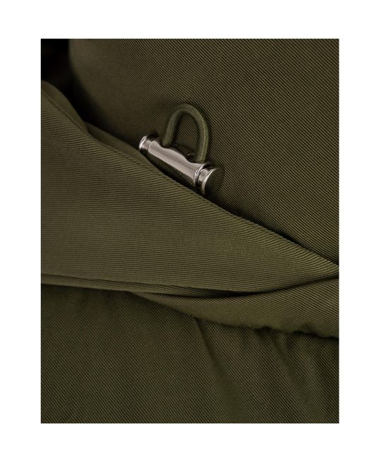 McQueen Green Peplum Drawstring Waist Puffer Jacket