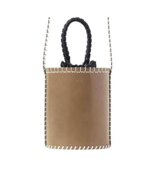 Chloé Brown Logo Mini Shoulder Bag