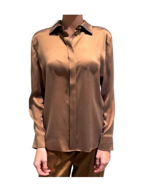 Max Mara Brown Long-Sleeved Shirt