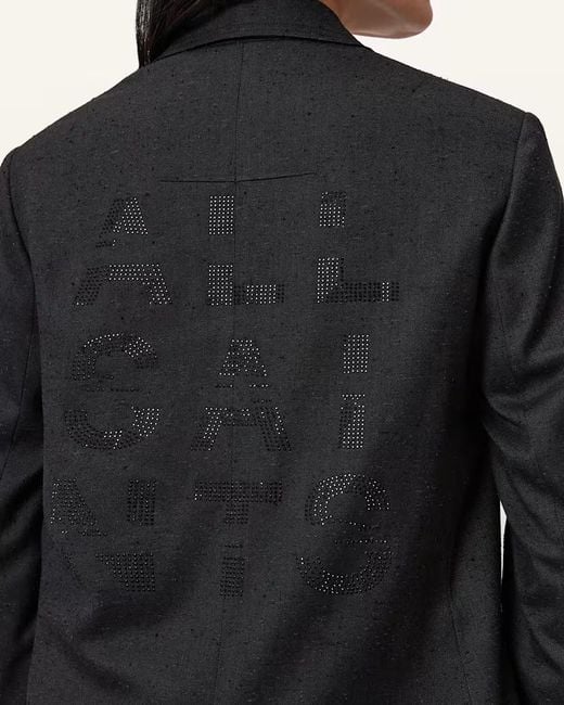 AllSaints Black Essie Single-Button Blazer