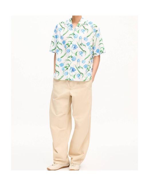KENZO Blue Tulip' Hawaiian Short Sleeve Shirt for men