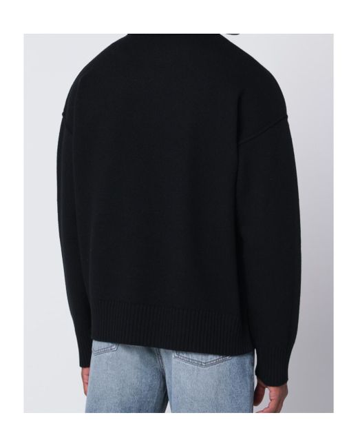 AMI Blue Ami De Coeur Crewneck Knitted Jumper for men