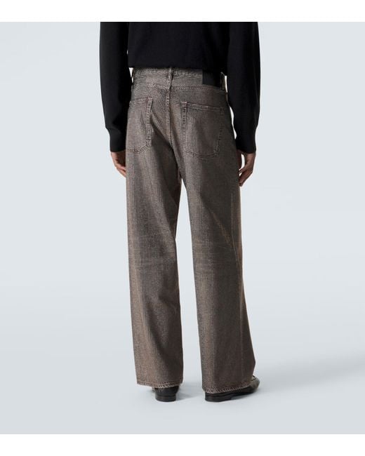 Acne Gray Embellished Wide-Leg Jeans for men