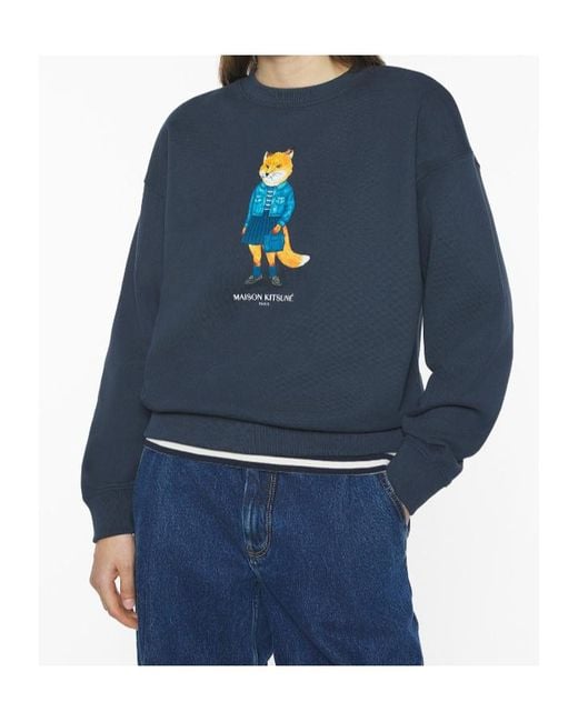 Maison Kitsuné Blue Dressed Fox Comfort Sweatshirt