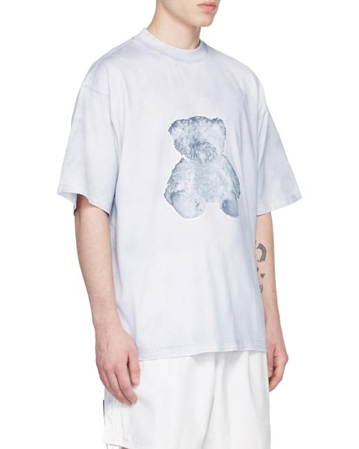 we11done White Negative Teddy Print T-Shirt for men