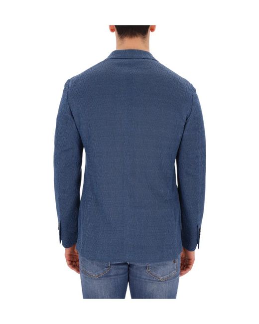Lardini Blue Textured Single-Breasted Blazer for men