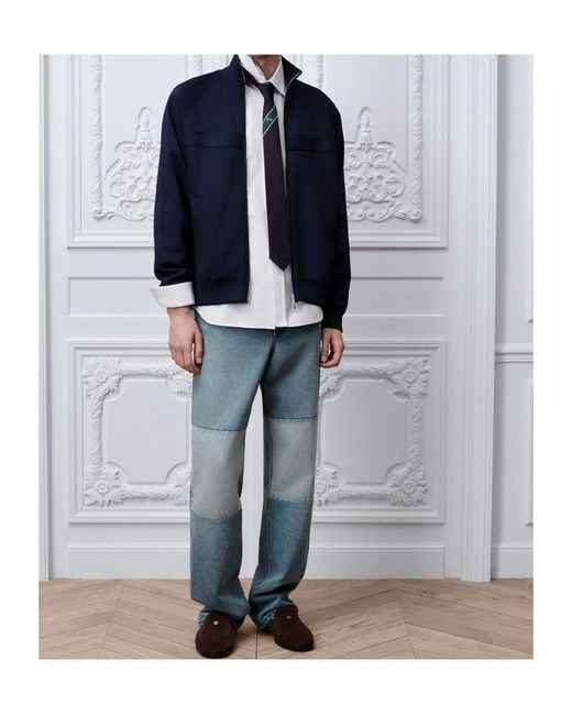 Dior Blue Long-Sleeved Casual Jacket for men