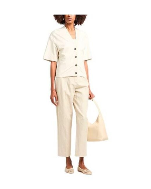 Brunello Cucinelli White Solid Short-Sleeve Sweatshirt