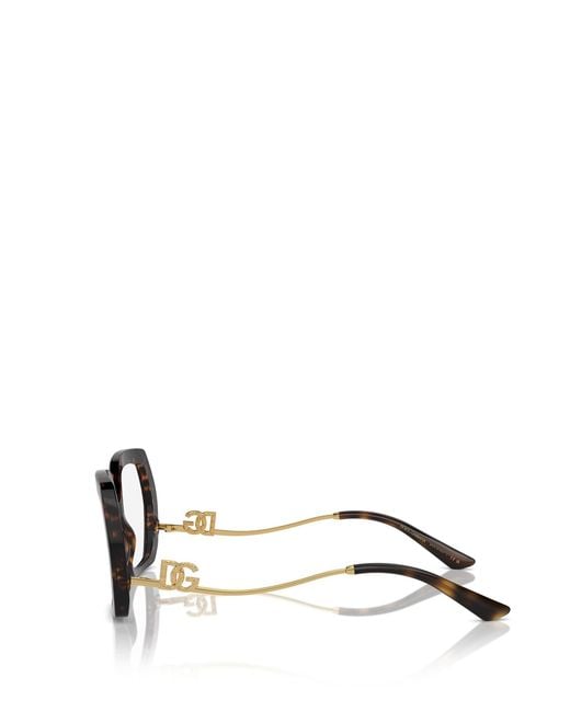 Dolce & Gabbana Black Irregular Frame Glasses