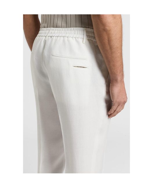 Peserico White Drawstring Tailored Trousers for men