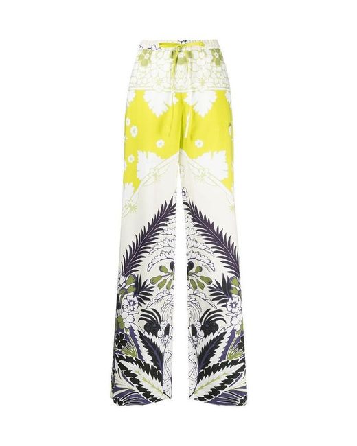 Valentino White Tropical World Arazzo Printed Pants