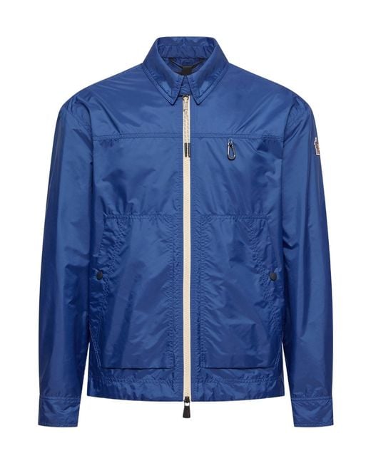 Moncler Blue Grenoble Zip-Up Jacket for men