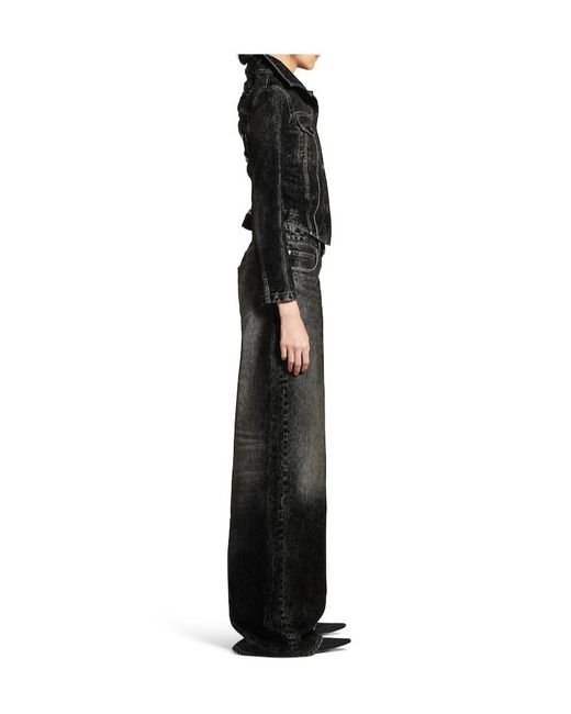 Balenciaga Gray Wide Leg Baggy Jeans