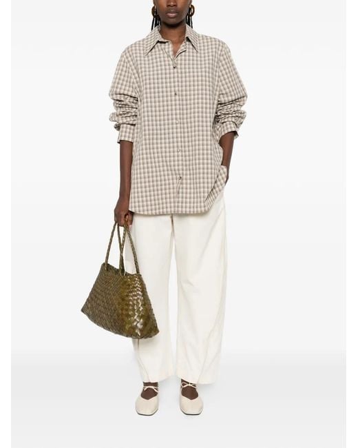 Nanushka White Plaid-Detail Shirt
