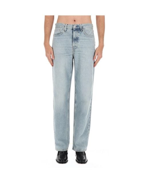 Haikure Blue Logo Patch Straight-Leg Jeans for men
