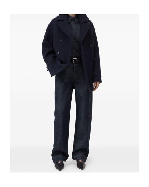Closed Blue Double-Breasted Jacket