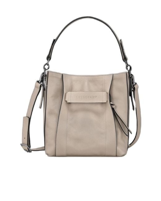Longchamp Natural S 3D Leather Tote Bag