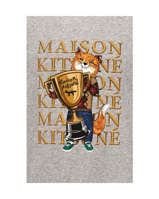 Maison Kitsuné Gray Fox Champion Sweatshirt for men