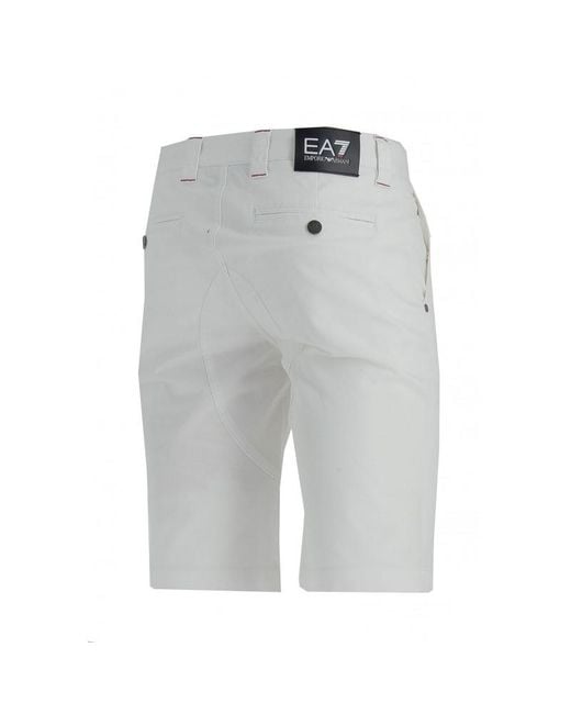 EA7 Gray Logo Detail Shorts for men