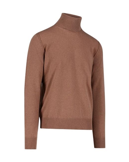 Maison Margiela Brown Roll-Neck Knitted Jumper for men