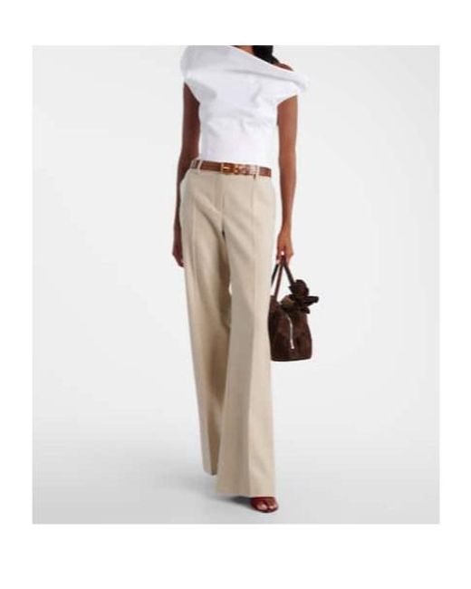 Magda Butrym Natural Wool Flared Pants