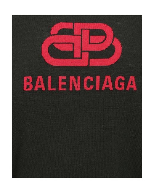 Balenciaga Black Logo Knitted Pullover for men