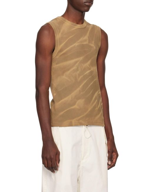Dion Lee Brown Sunfade Crinkle-Print Tank Top for men