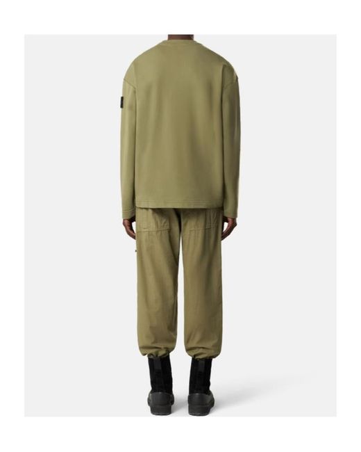 Stone Island Green Oversized-Fit Cardigan Sweatshirt With Pockets for men