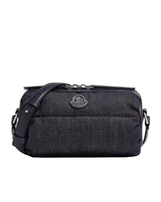 Moncler Black New Keoni Denim Cross Body Bag