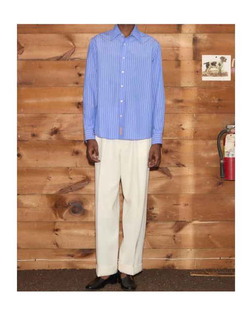 Bode Bluebell Long Sleeve Shirt for men