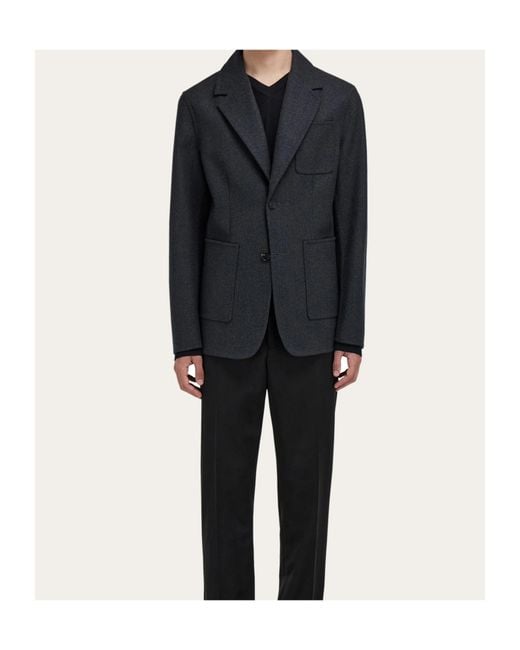 Ferragamo Blue Single Breasted Blazer for men