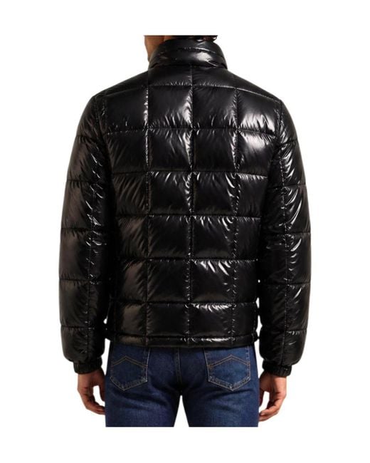 ARMANI EXCHANGE Black Long-Sleeve Stand-Collar Padded Jacket for men
