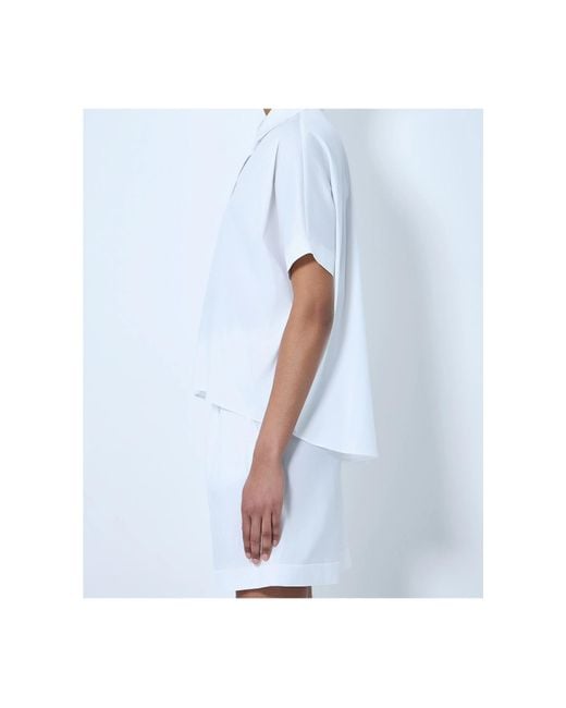 Max Mara Blue Bchpittura Asymmetric Short-Sleeve Shirt