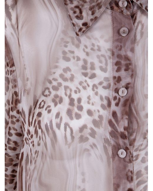 Blugirl Blumarine Purple Melted Leopard Shirt