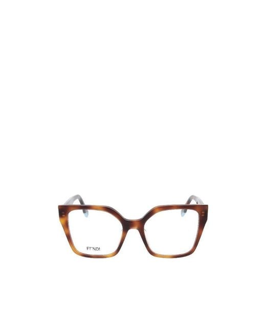 Fendi White Eyewear Square Frame Glasses