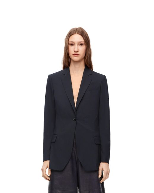 Loewe Blue Single-Breasted Tailored Blazer