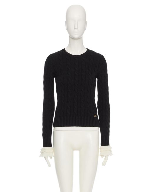 Valentino Black Crewneck Long-Sleeved Jumper