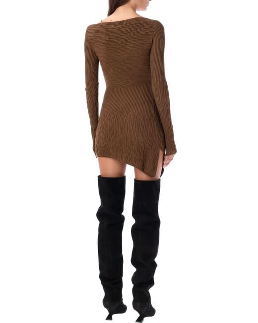 The Attico Brown The Desai Mini Dress