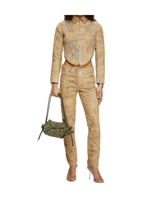 DIESEL Natural De-Nea-Fsg Slim Distressed Denim Jacket