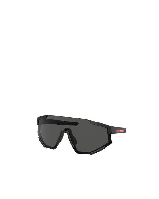 Prada Gray Eyewear Shield Frame Sunglasses for men