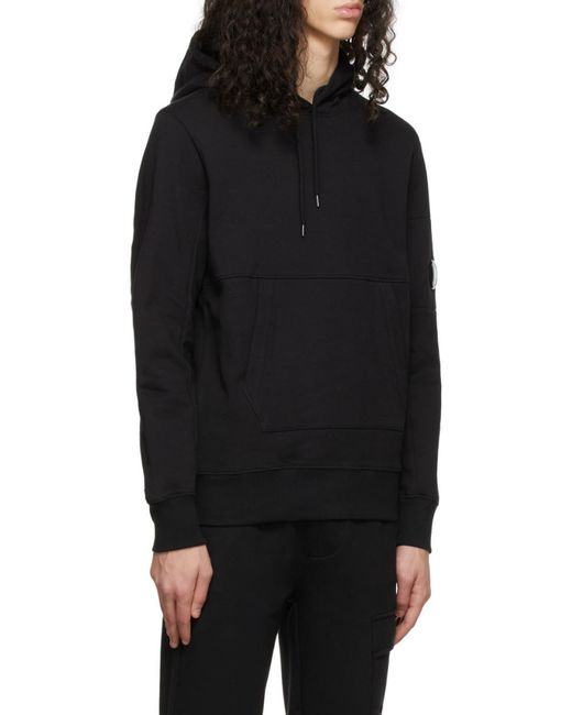 C P Company Blue Lens-Detailed Cotton Hoodie for men